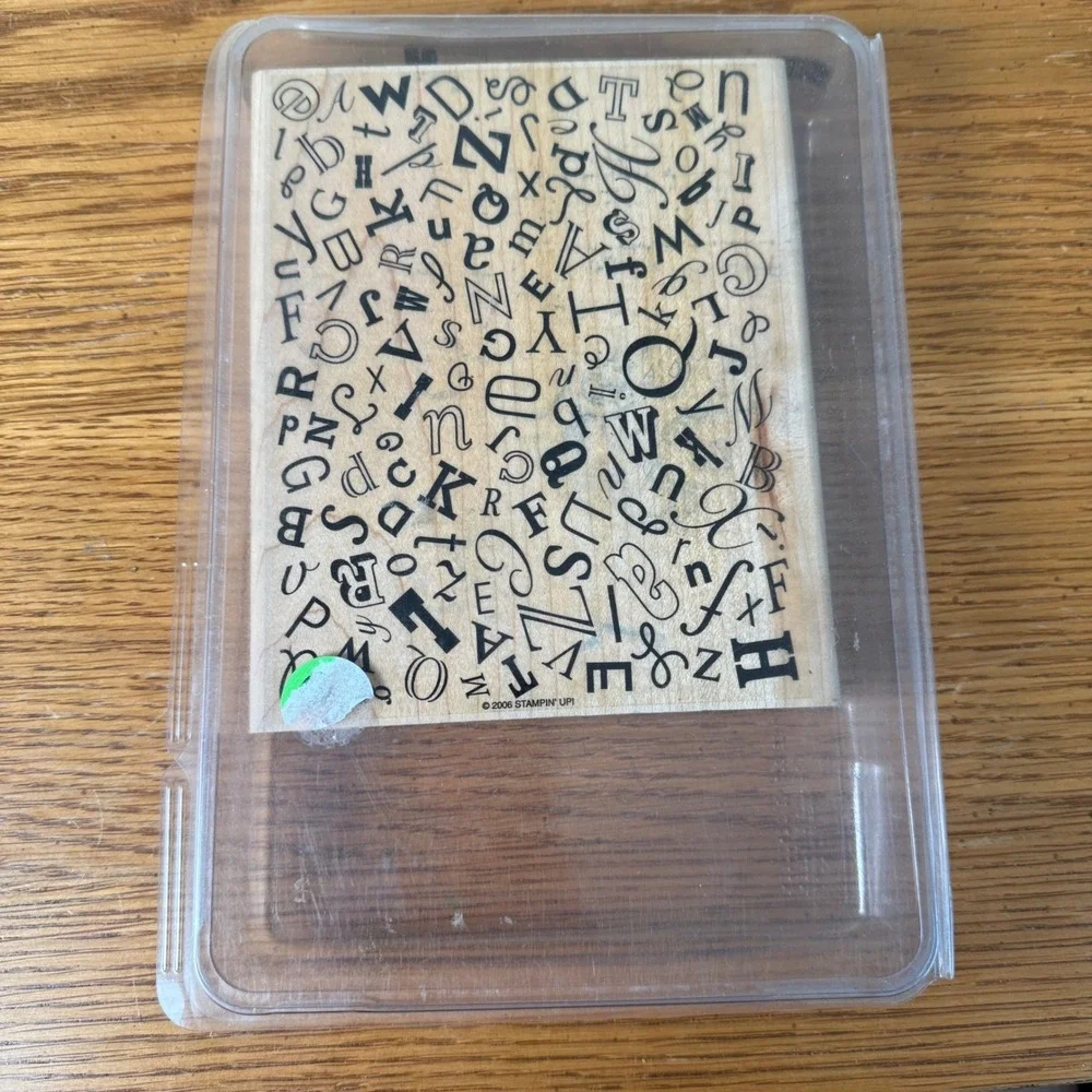 Stampin Up Aida Cloth Alphabet Background Wood Mounted Rubber Stamp 2006 Vintage